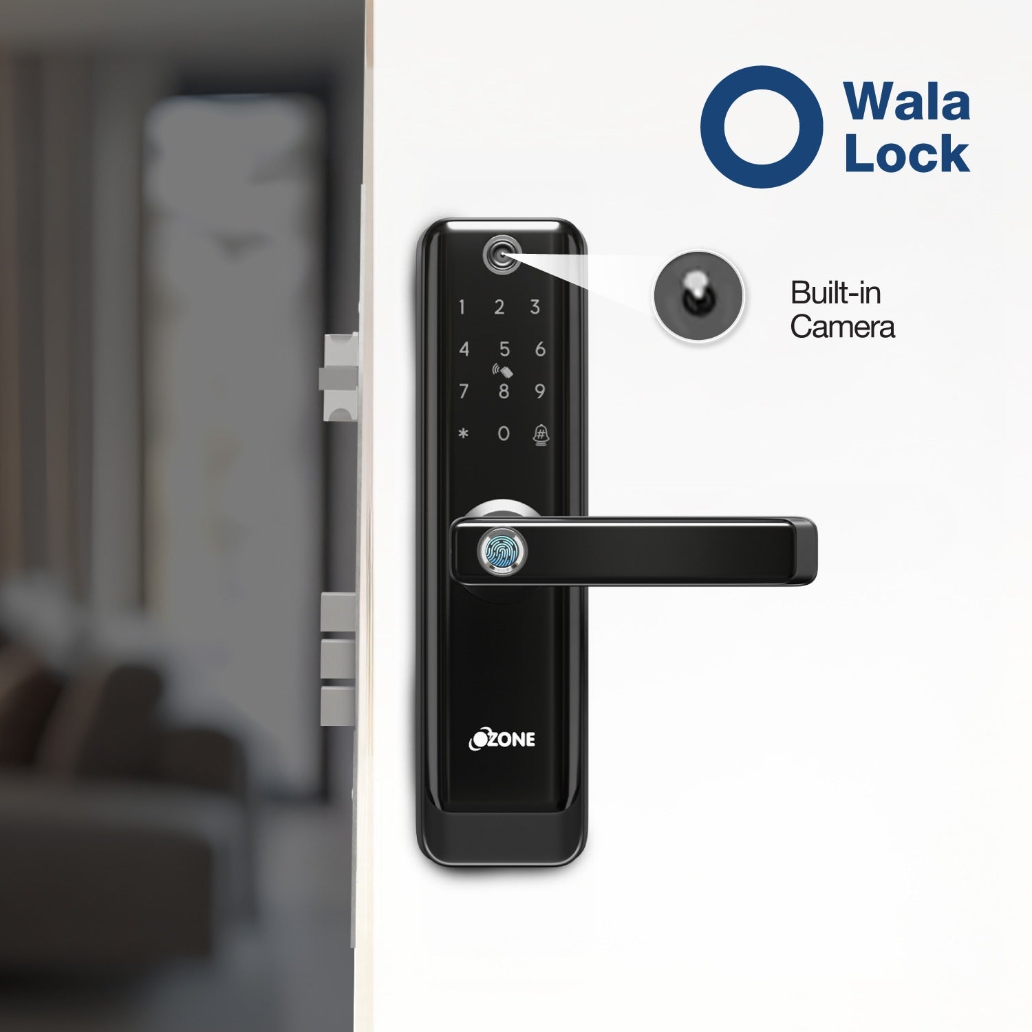 Atom-i Wi-Fi Smart Door Lock with a Built-in Camera with 4-way access | Door Thickness: 35-80 mm