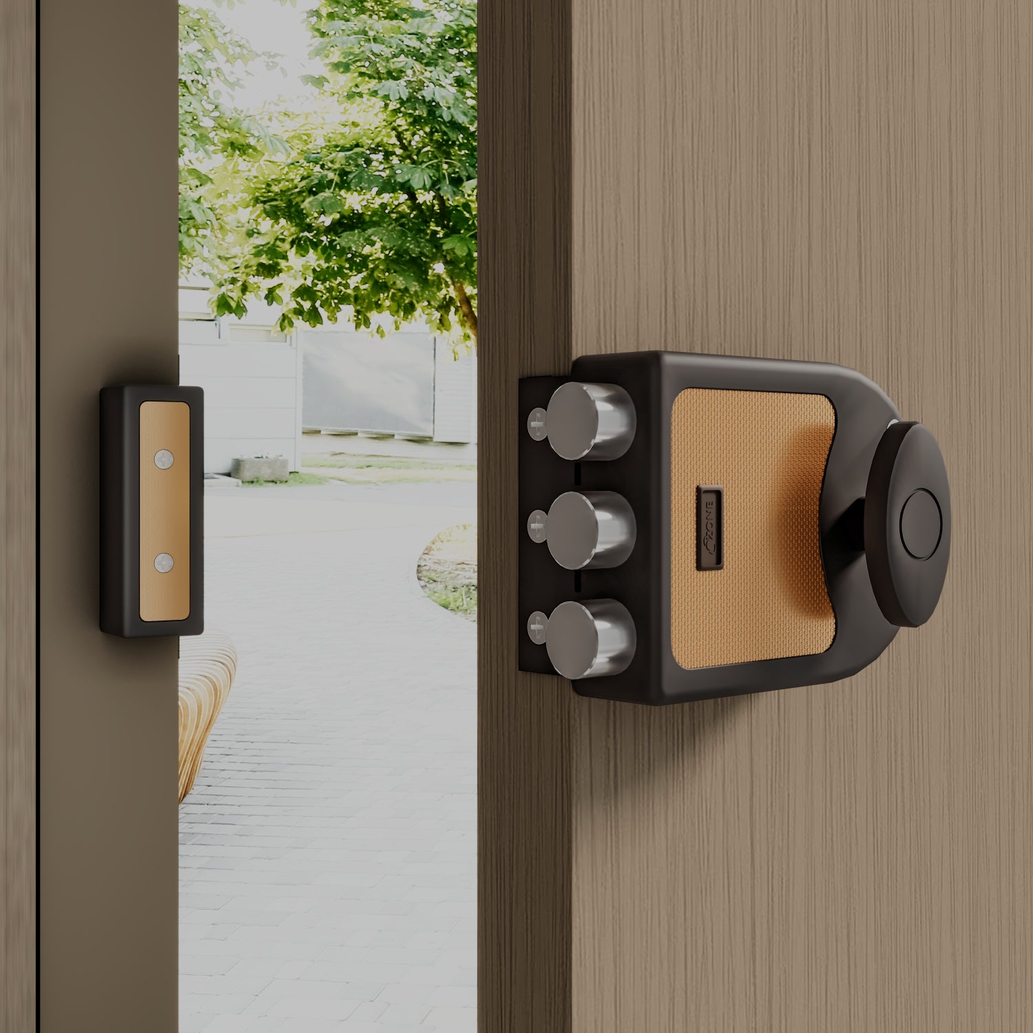 Ozone Dual-Tone Main Door Lock 14-Pin Dimple Key Cylinder | Door Thickness: 30–85 mm