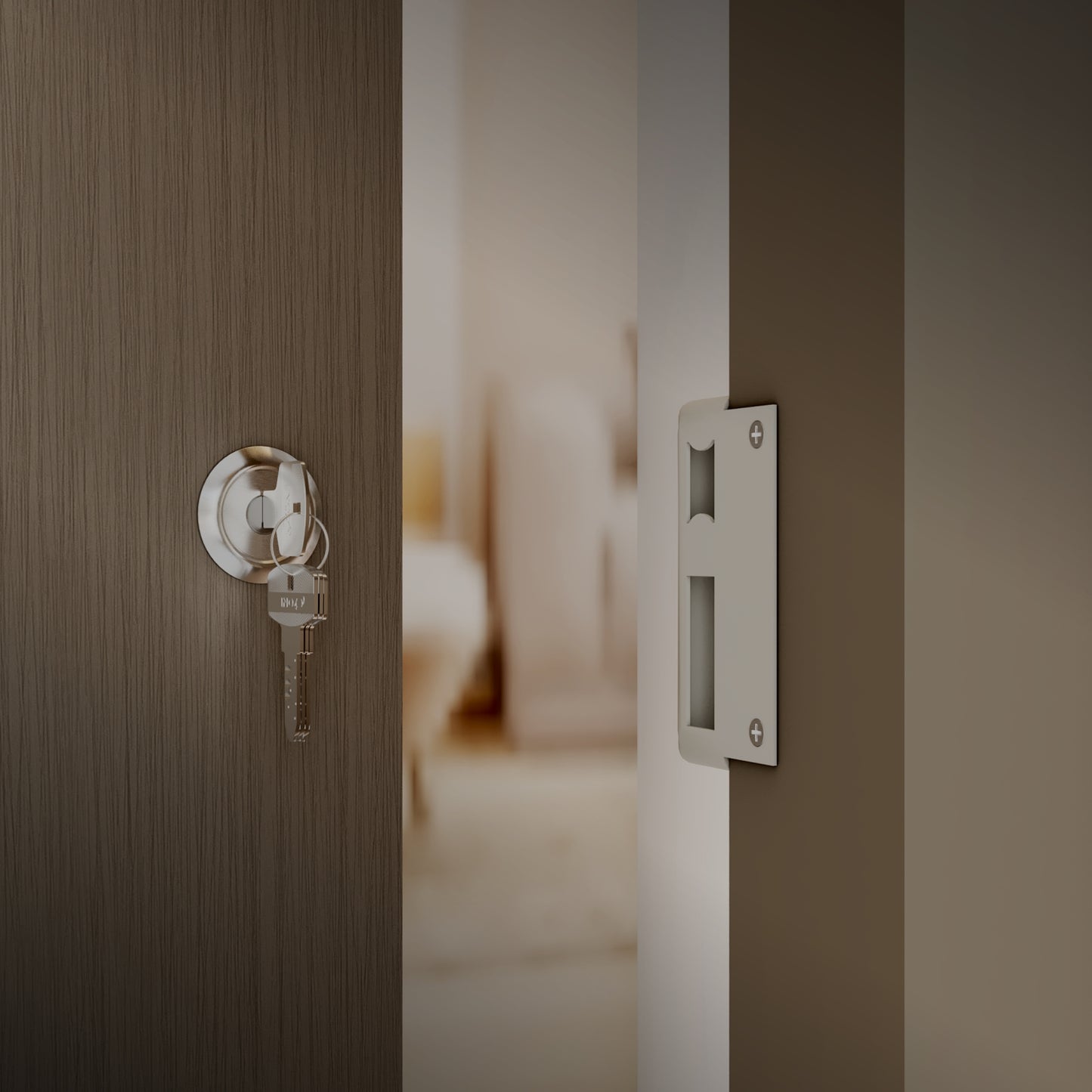 Ozone Dual-Action Night Latch Lock | 4 Brass Keys | Compatible with Wooden & Metal Doors