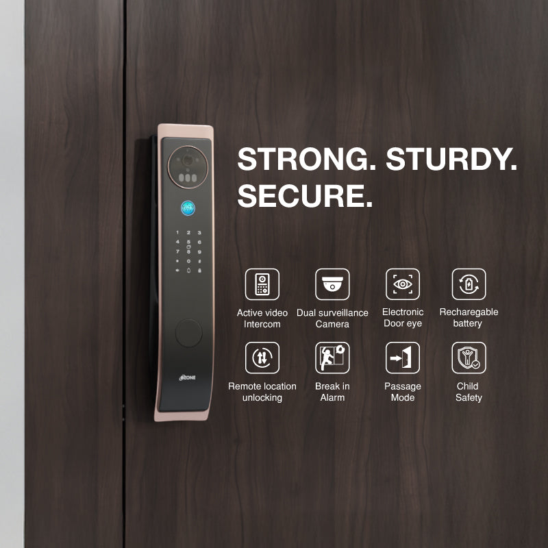 Ozone 3D Facial and Palm Recognition Smart Door Lock with 6-way access | Door Thickness: 45-120 mm - Ozone Group