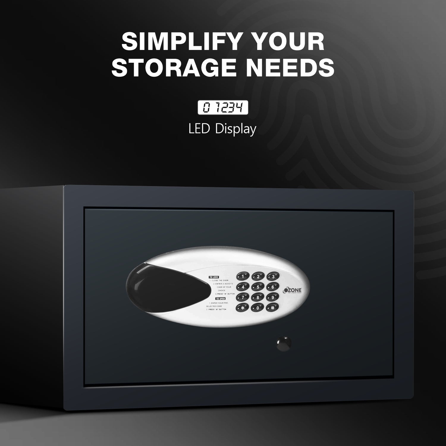 Ozone 34.94 Litres Digital Safe Locker for Home & Office – Digital Lock, 1-Way Unlocking (Password), Size: 250H x 455W x 375D mm, Weight: 12.4kg, 2-Year Warranty - Ozone Group