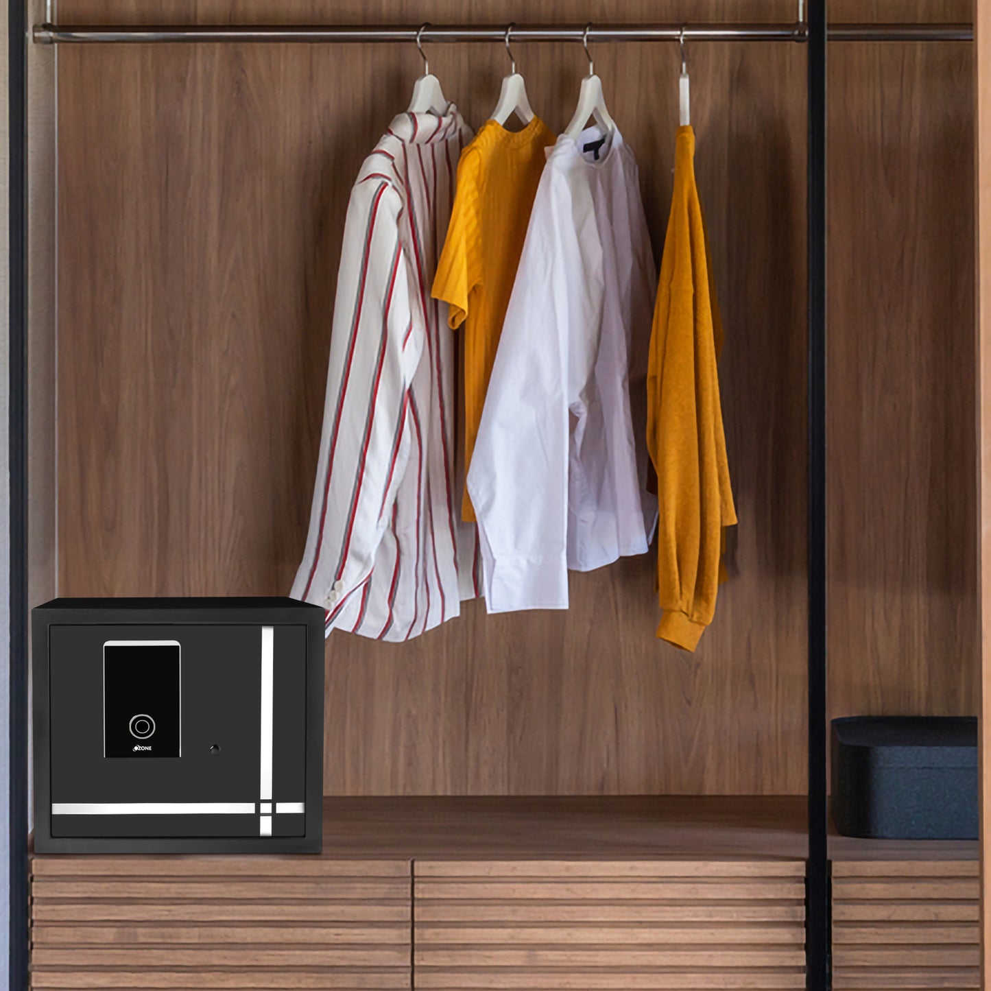 Ozone 40.8 Litres Fingerprint Safe Locker for Home & Office – Fingerprint Lock, 2-in-1 Unlocking (Fingerprint & Password), Size: 350H x 400W x 350D mm, Weight: 21.3kg, 2-Year Warranty