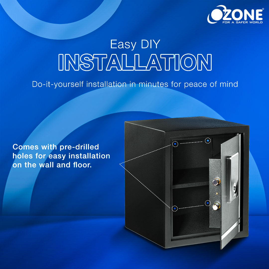 Ozone Biometric Safe for Homes & Offices | 3-way Access | Fingerprint, Password & Emergency Key (40 Ltrs.)