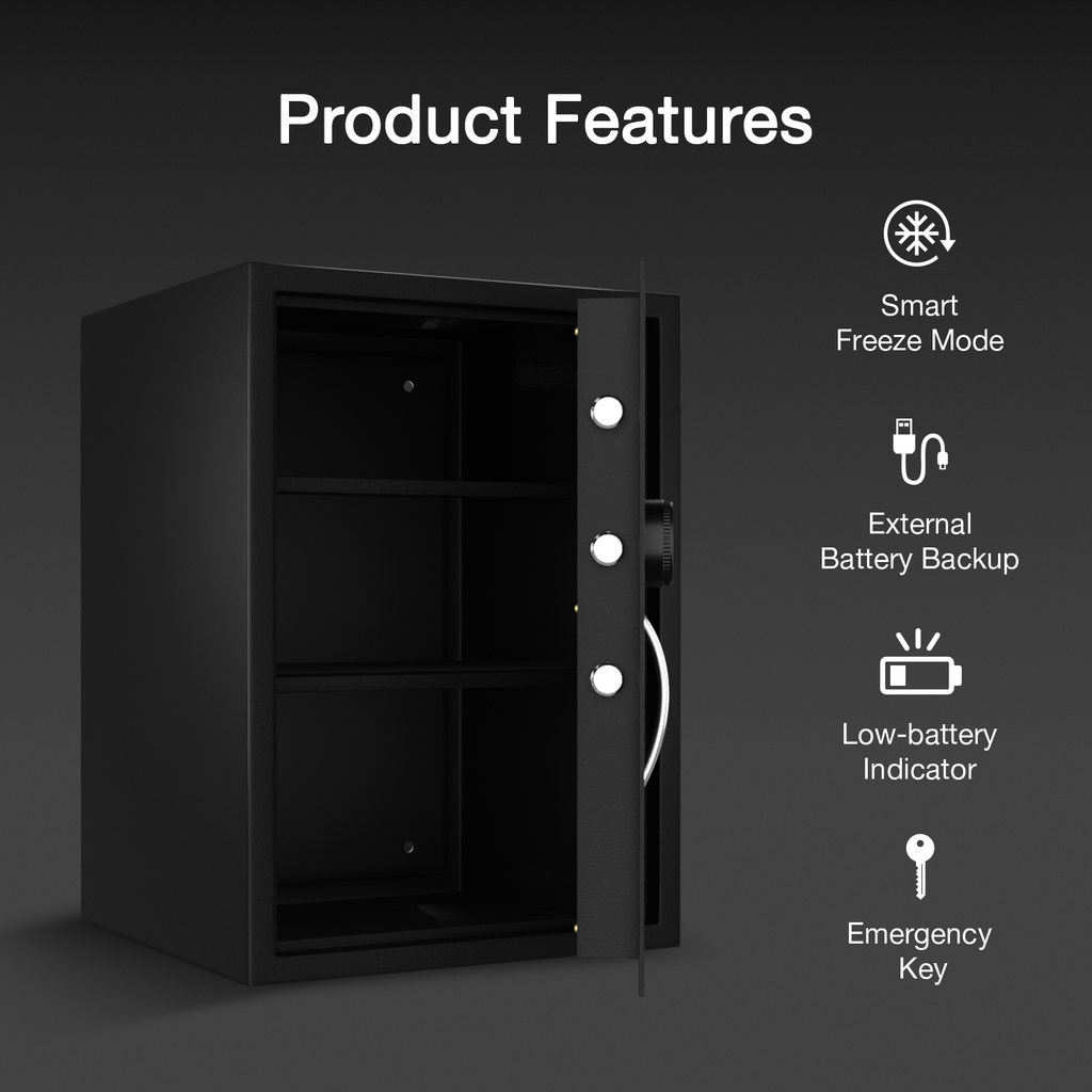 Ozone 95.4 Litres Digital Safe Locker for Home & Office – Digital Lock, 1-Way Unlocking (Password), Size: 650H x 440W x 405D mm, Weight: 34.7kg, 2-Year Warranty - Ozone Group