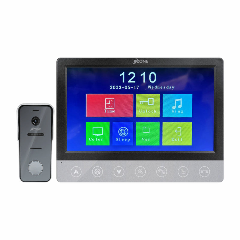 Ozone Video Door Phone Bell, OZ-VDP ECO-03, Motion Sensor, Hands Free Intercom, Remote Unlocking, Day/Night Vision 7 inch Screen