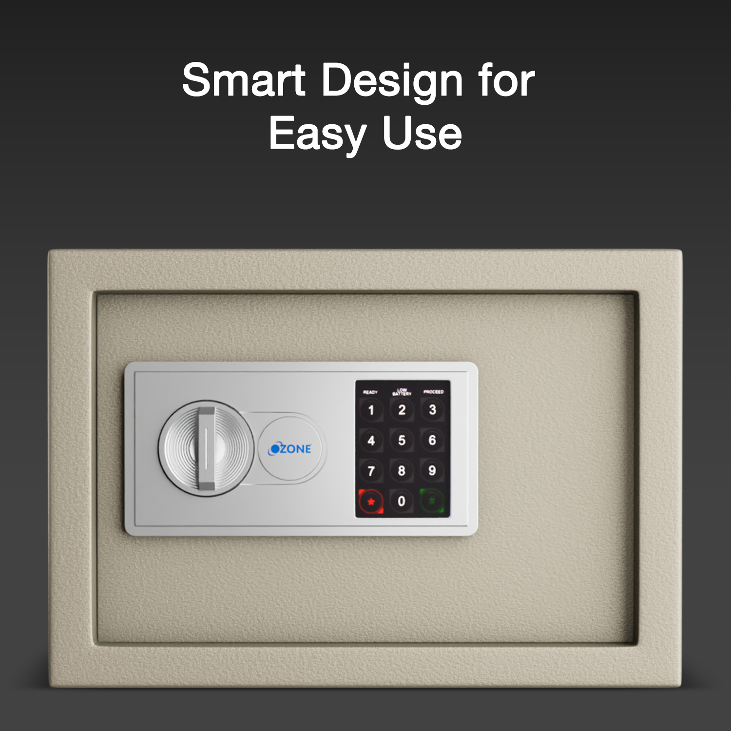 Ozone 16.11 Litres Digital Safe Locker for Home & Office – Digital Lock, 1-Way Unlocking (Password), Size: 250H x 350W x 250D mm, Weight: 9.5kg, 2-Year Warranty (White) - Ozone Group